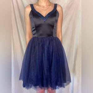 Dark Blue Dress with Seqin